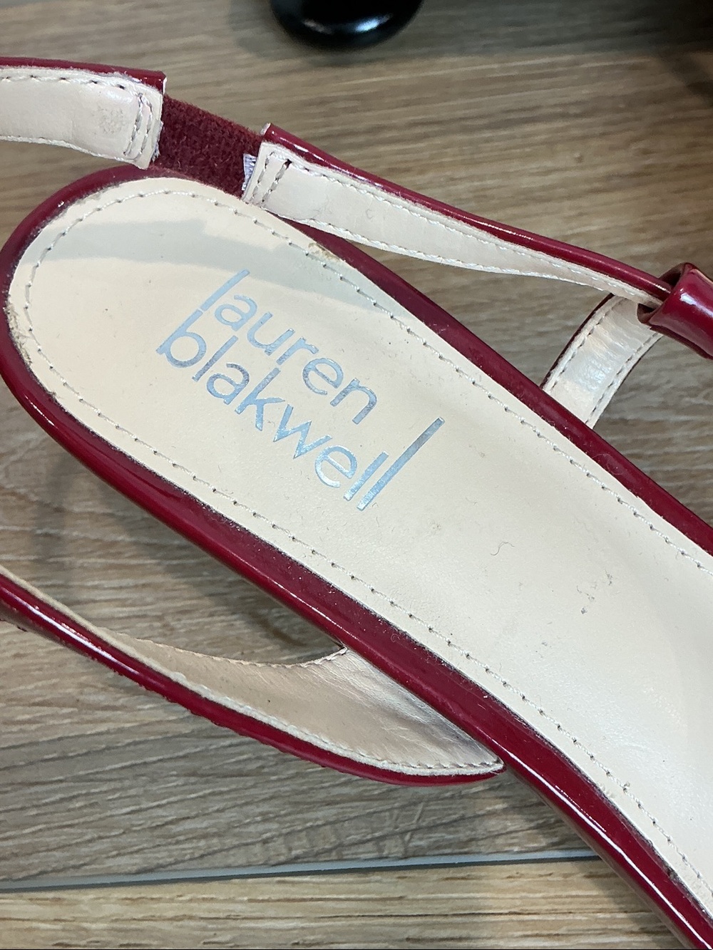 Lauren Blakwell Scarlet, Red Patent Slingback Heels, NEW, size 7.5 - Picture 2 of 8